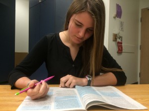 Sophomore Haidee Clauer takes a an 